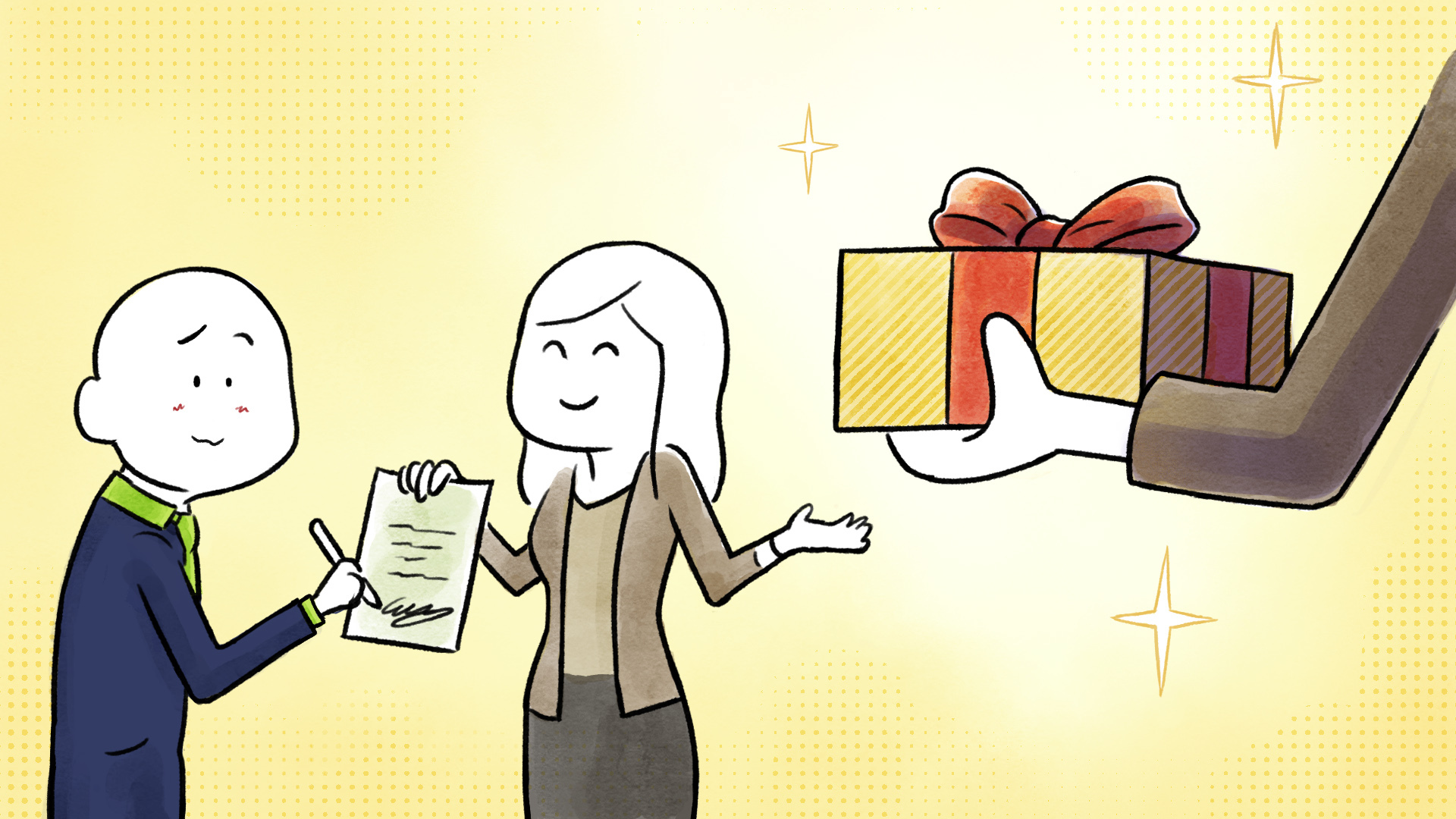 Une personne hésitante à signer un contrat qui semble très bénéfique