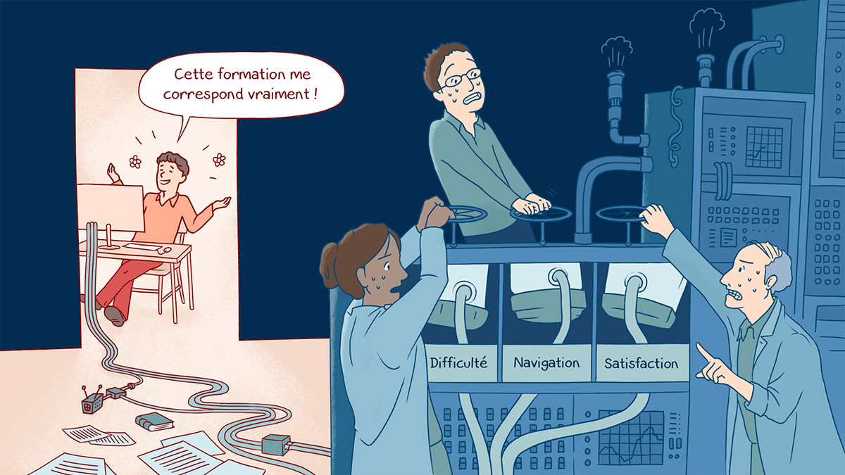Des formateurs ajustent la difficulté, la navigation et la satisfaction en fonction de l'apprenant