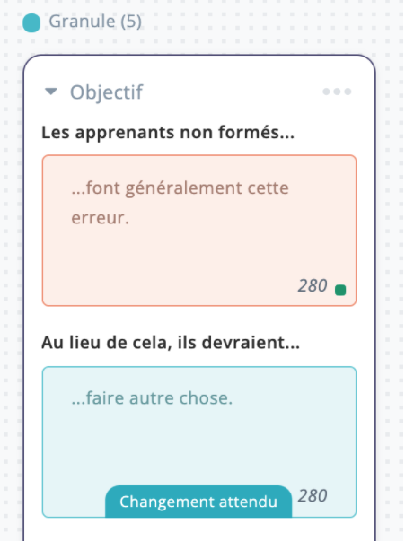 Exemple des objectifs de formation eLearning pour un changement attendu