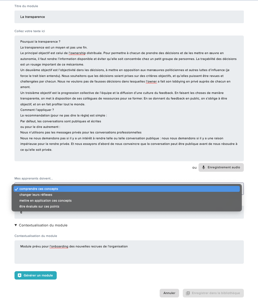 IA & conception eLearning : j’ai comparé ChatGPT et Didask - étape 1 Didask
