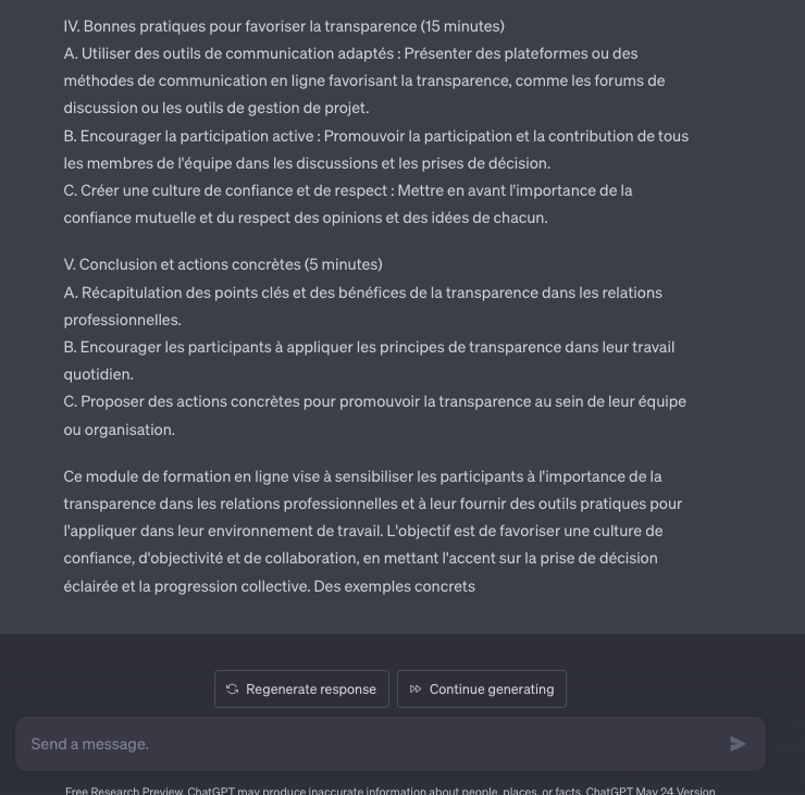 IA & conception eLearning : j’ai comparé ChatGPT et Didask - résultats ChatGPT 2/2