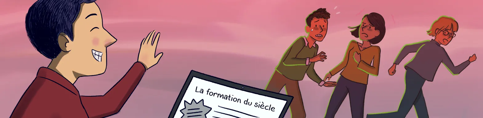 Engagement des apprenants : image humoristique qui montre un professeur faisant tout pour désengager ses apprenants