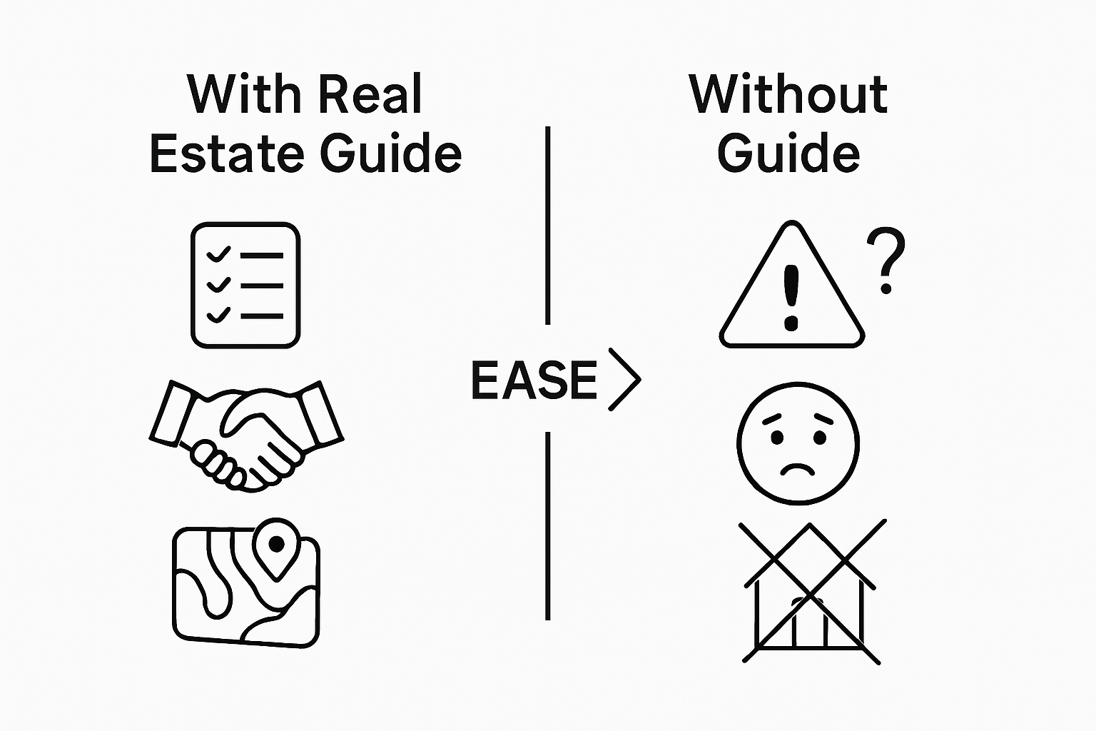 Comparison of buying with and without a real estate guide