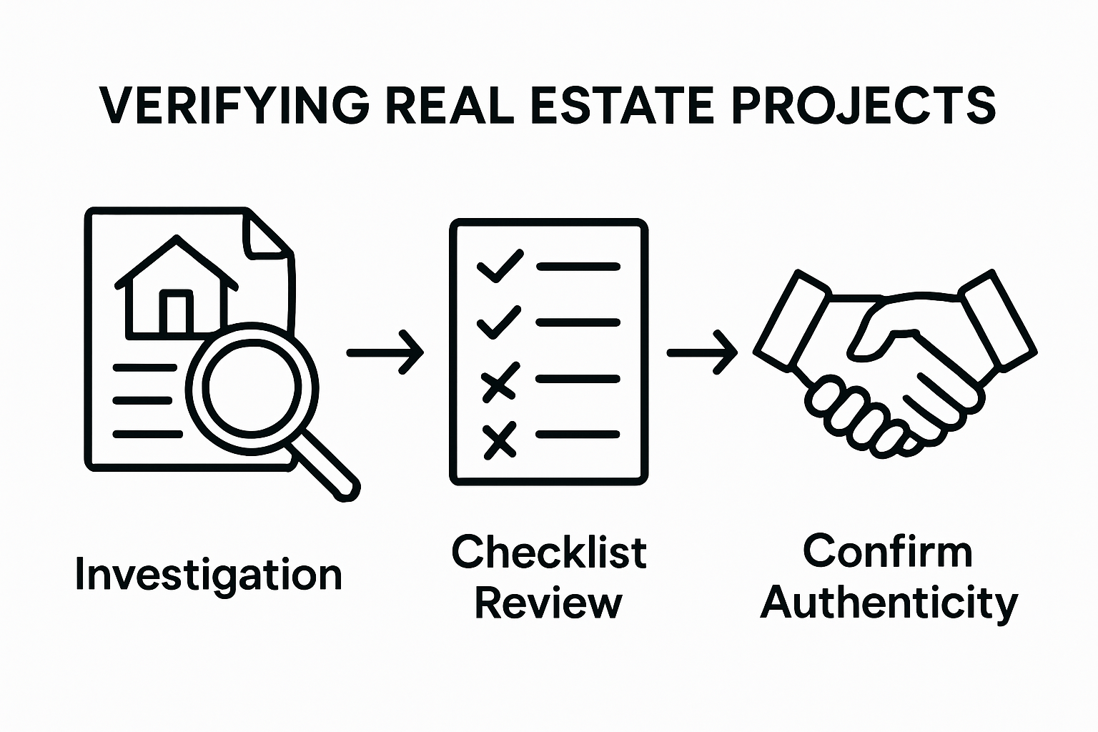 Infographic showing real estate project verification steps