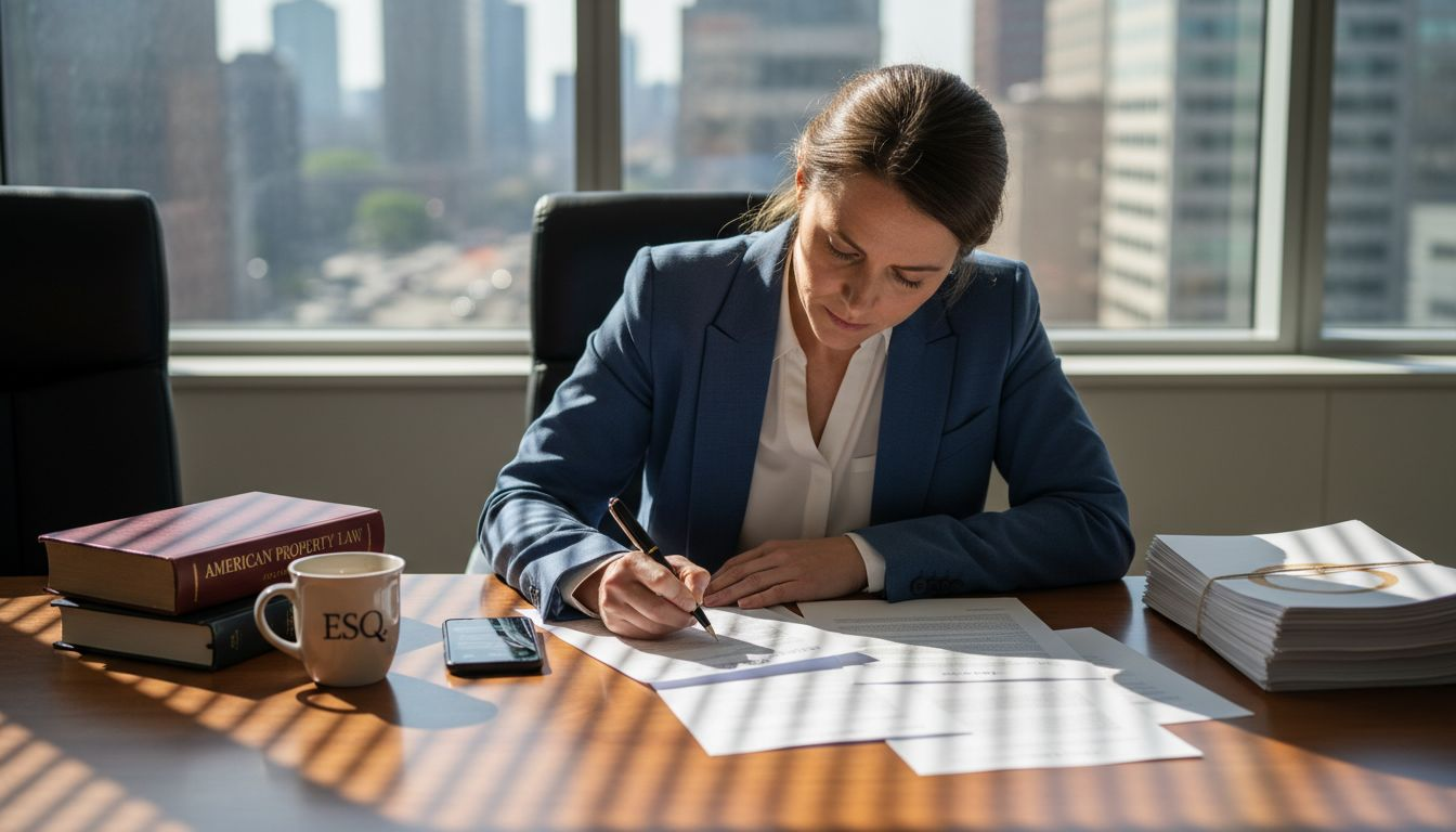 Lawyer drafting real estate property contract