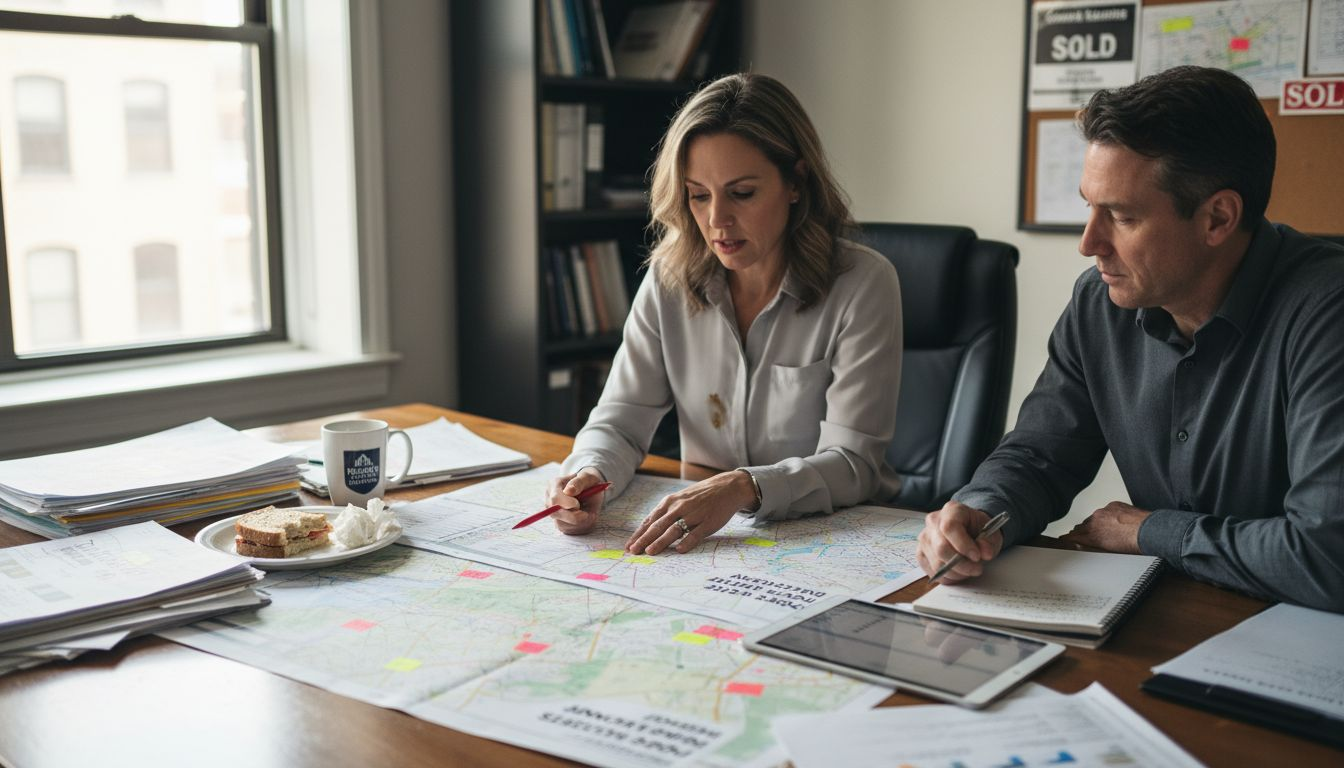 Agent reviewing Beit Shemesh market data with client