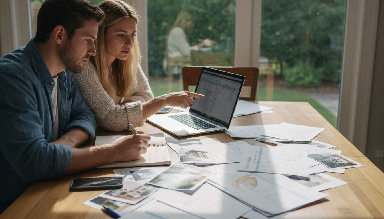 Couple reviewing investment property criteria