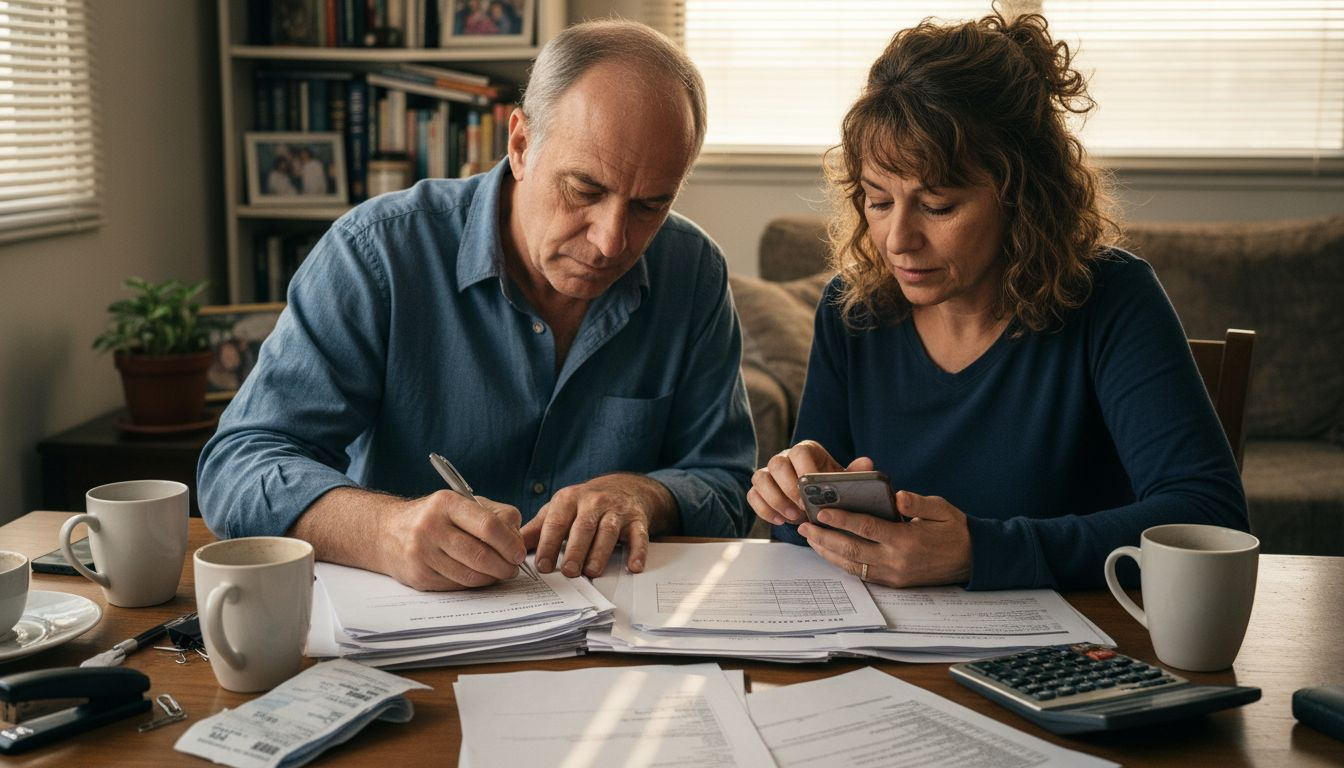 Buyers reviewing pre-sale real estate contracts