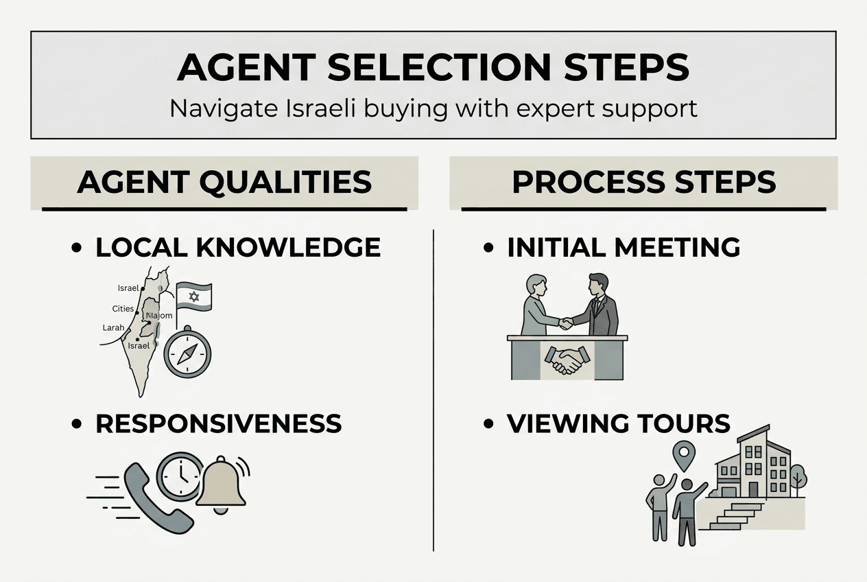 Infographic with agent qualities and process steps