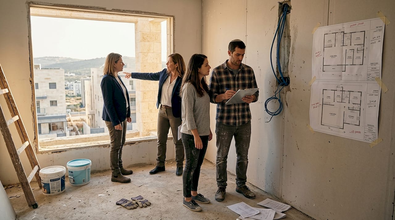 Buyers inspect new development with local realtor