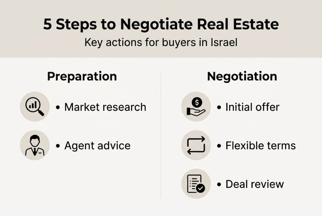 Infographic showing 5 steps to negotiate