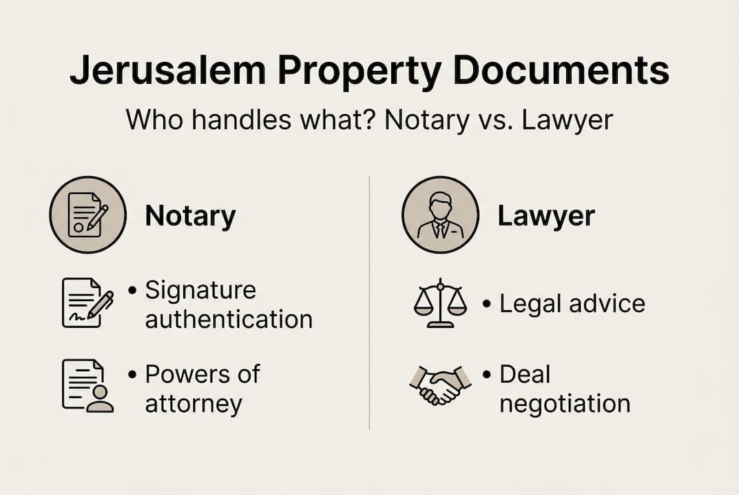 Infographic comparing notary and lawyer roles