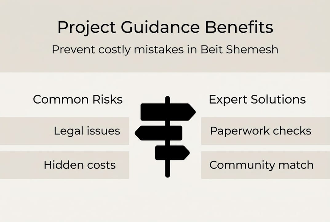 Infographic showing project guidance benefits and risks