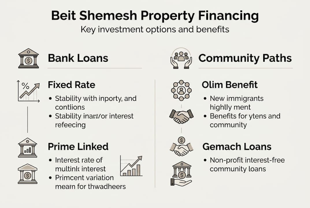 Property financing options infographic with key types