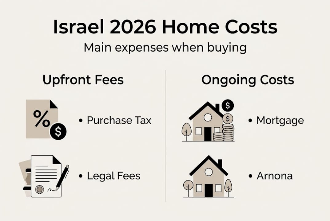 Infographic with Israel home buying main costs