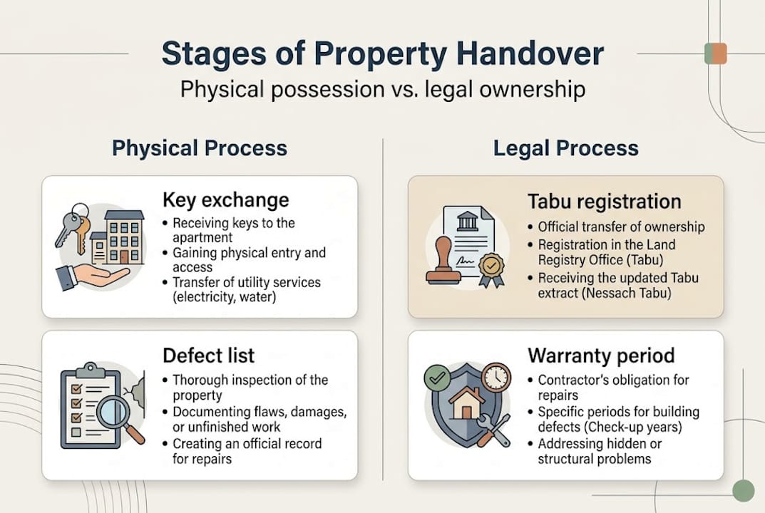 Infographic showing property handover process