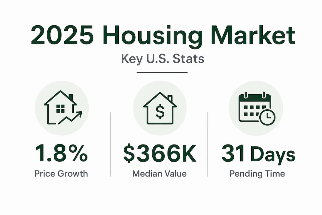 Infographic with 2025 housing market statistics