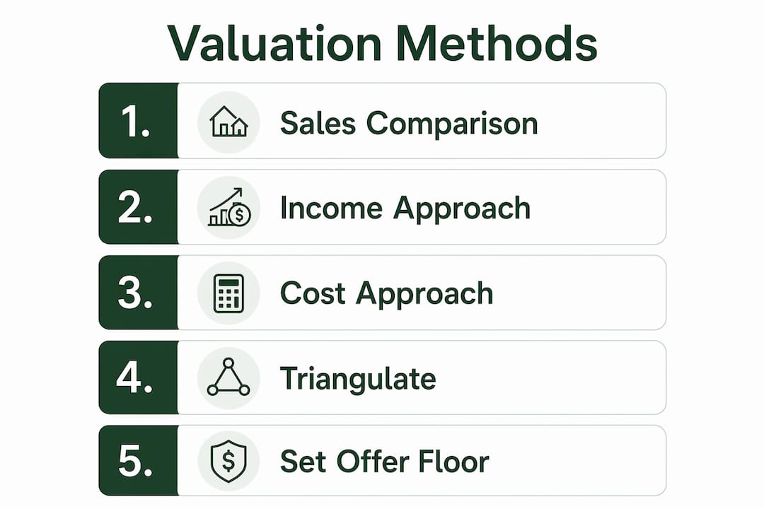 Infographic illustrating property valuation steps