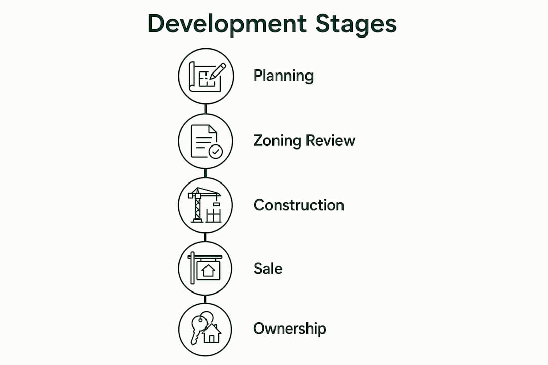 Infographic showing key stages of residential development