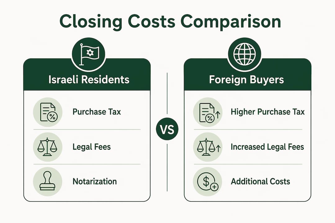 Infographic comparing resident and foreign buyer costs