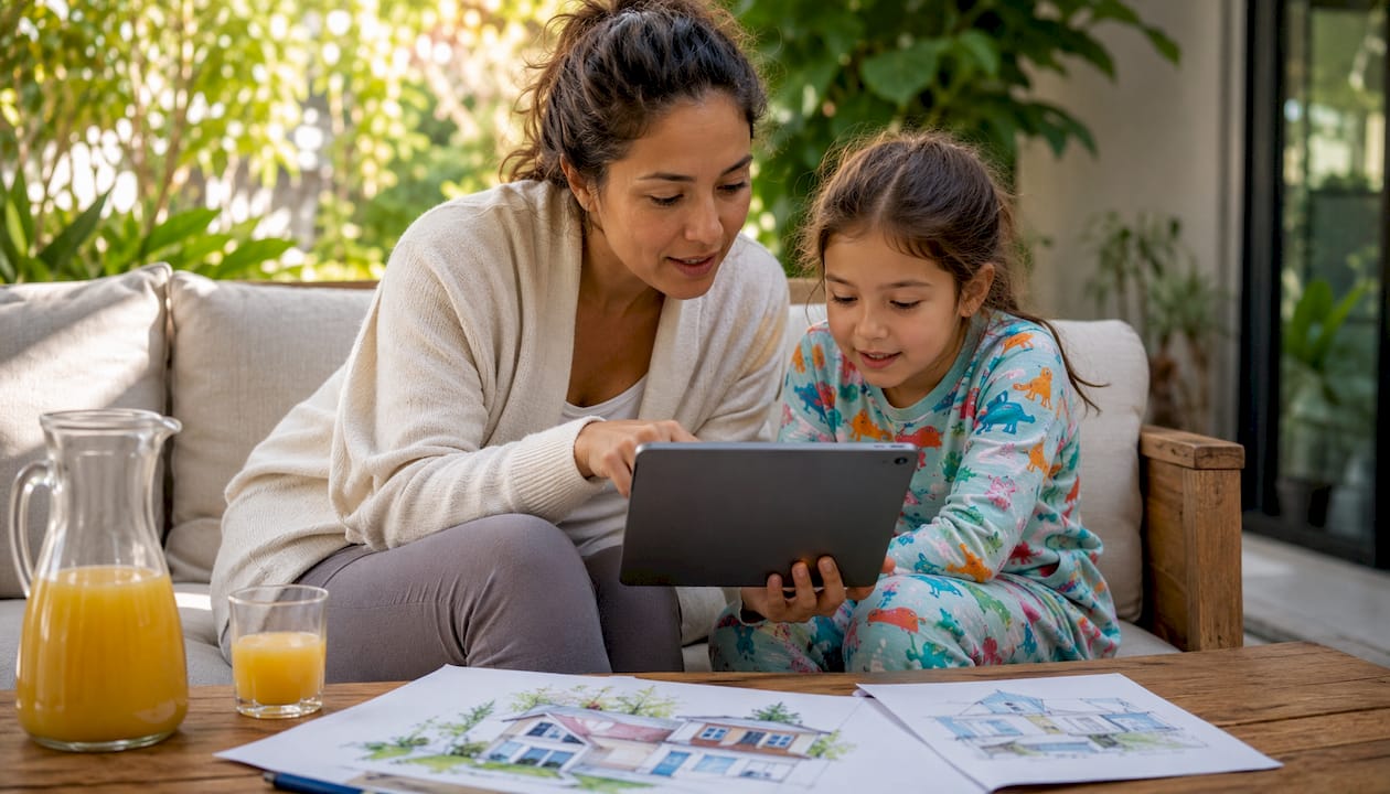 Mother and daughter planning off-plan move