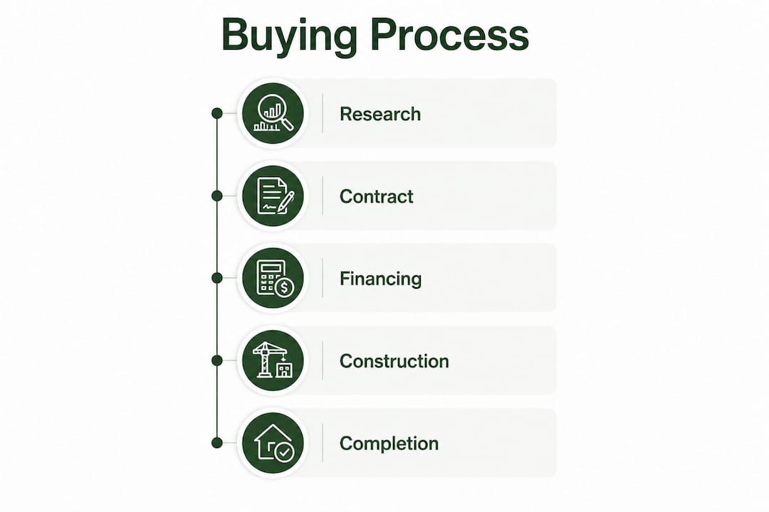 Infographic illustrating off-plan buying process