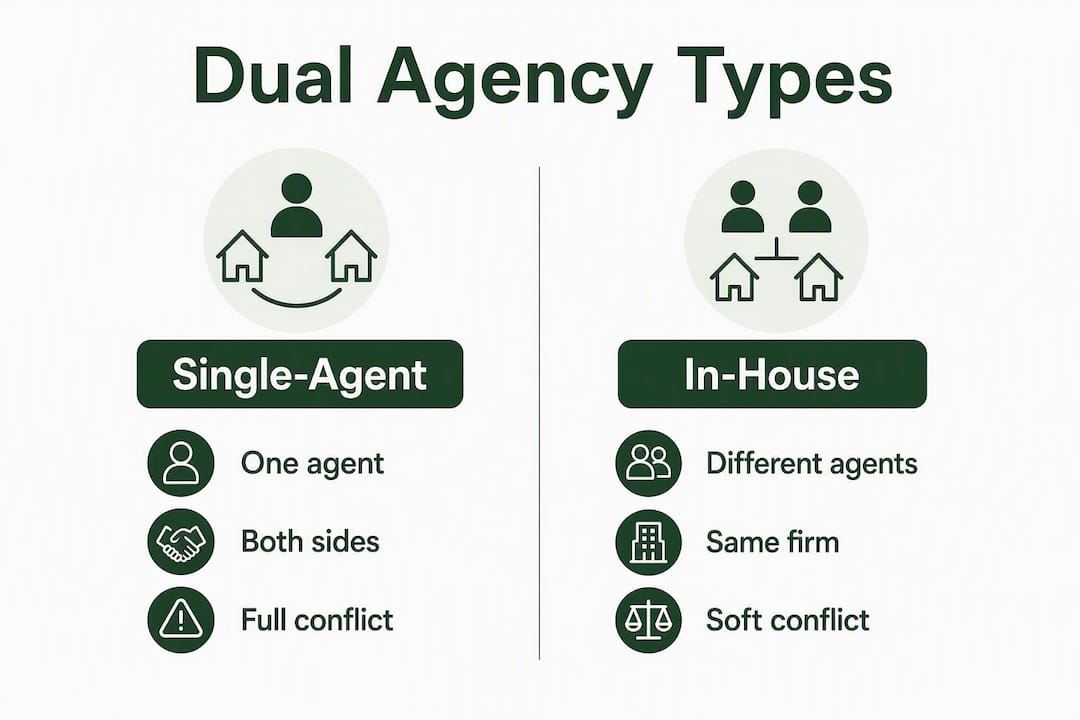 Infographic showing dual agency types comparison