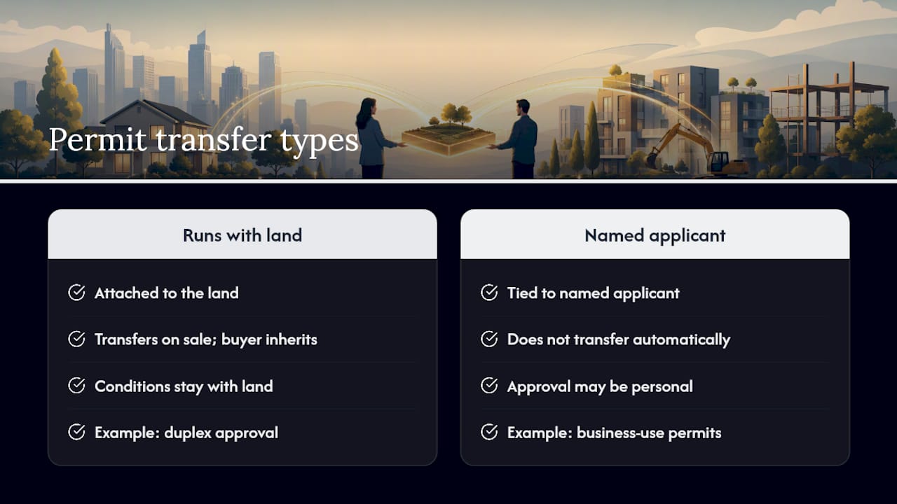 Flowchart of planning permit transfer rules