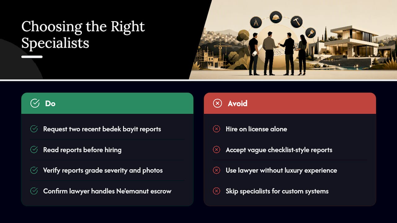 Choosing the Right Specialists for a Luxury Villa Inspection — overview diagram