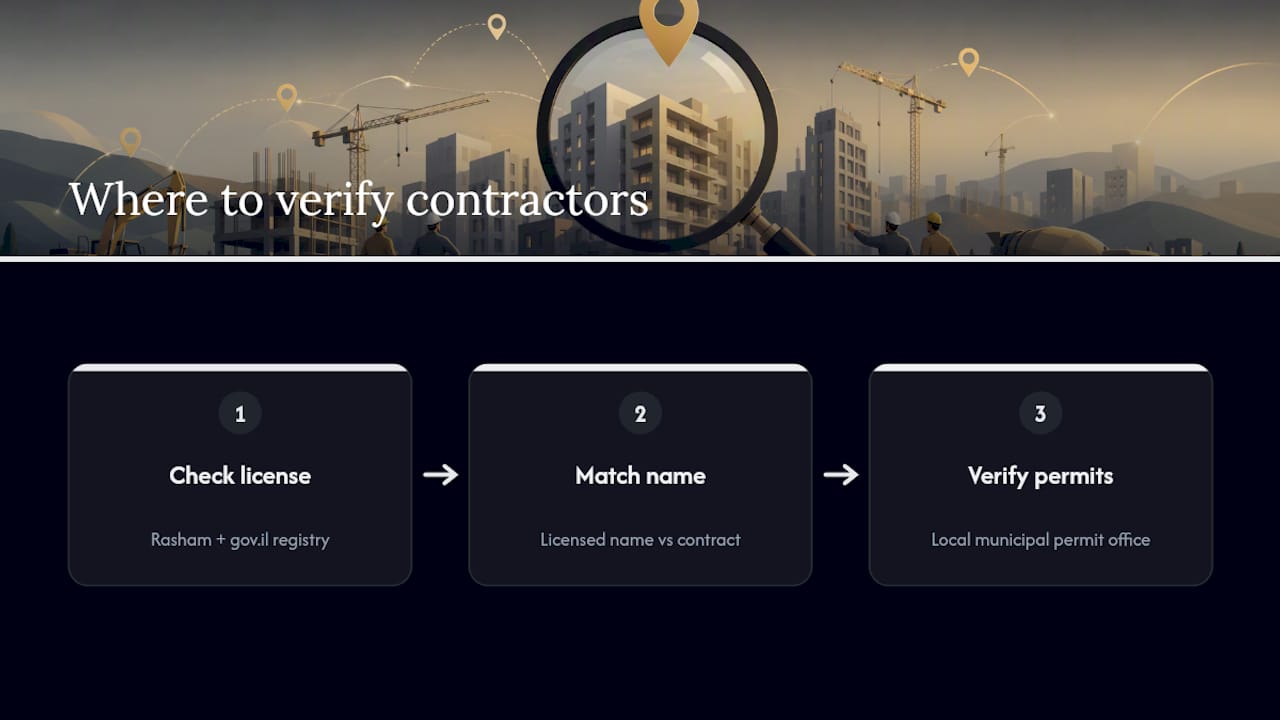 Three-step Israeli contractor verification process