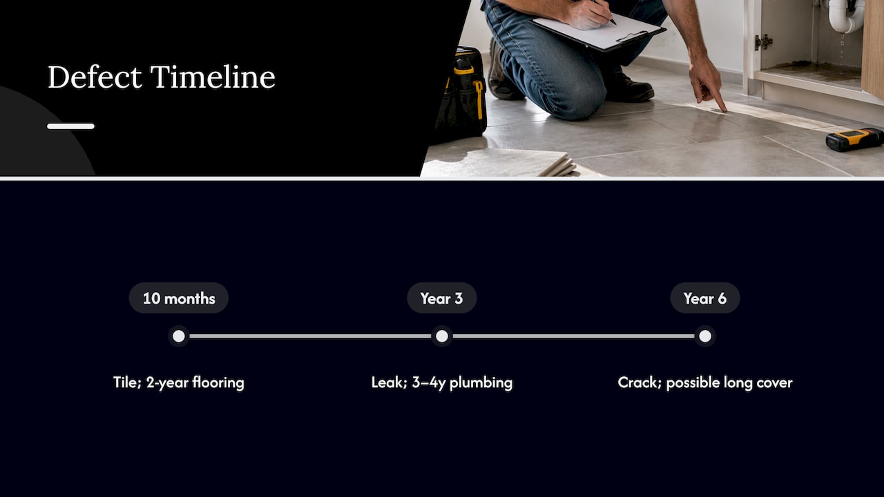 Defect examples mapped to Israeli coverage periods