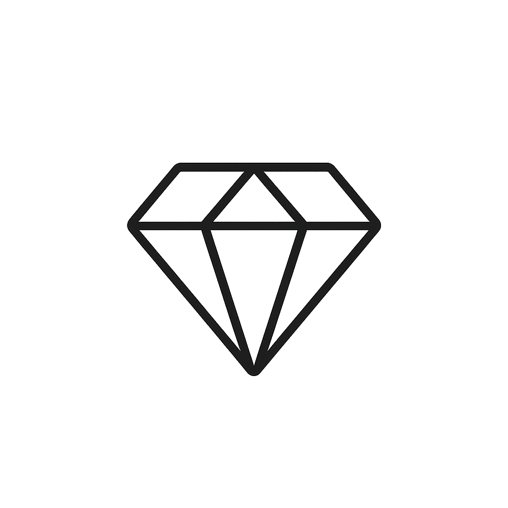 Outlined diamond shape icon in black on a dark gray background.
