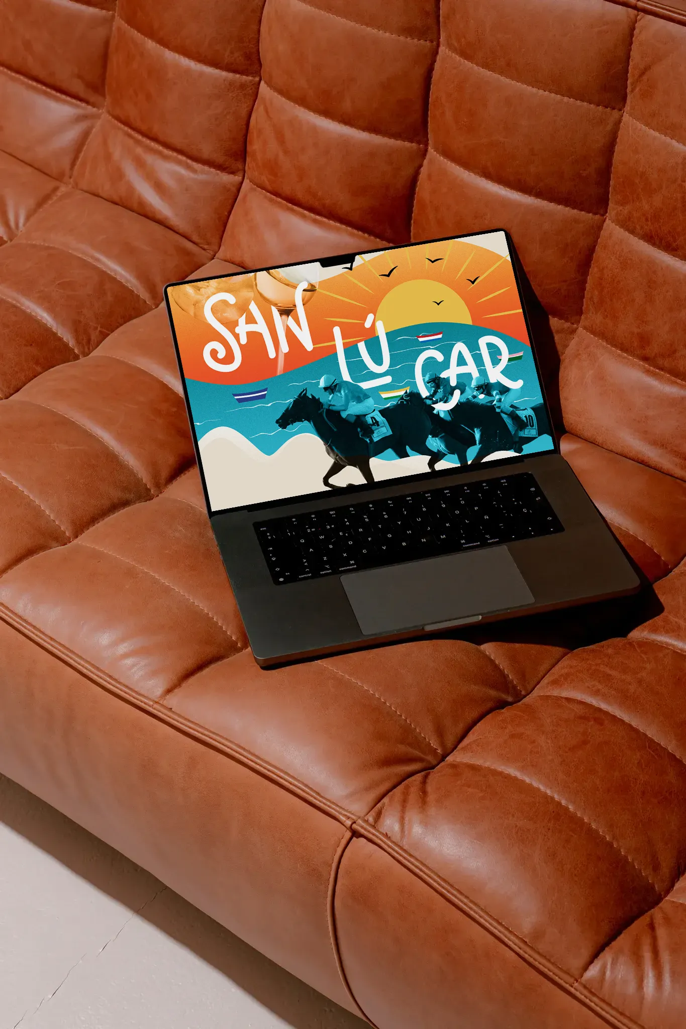 Póster de Sanlucar de Barrameda en un ordenador - Diseñado por Marta García Robles