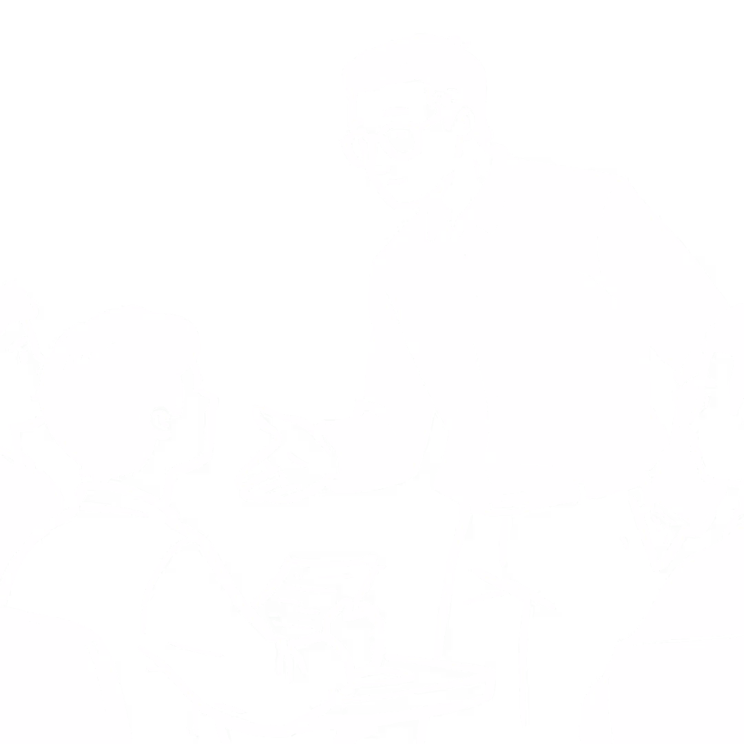 An illustration of a man talking to clients