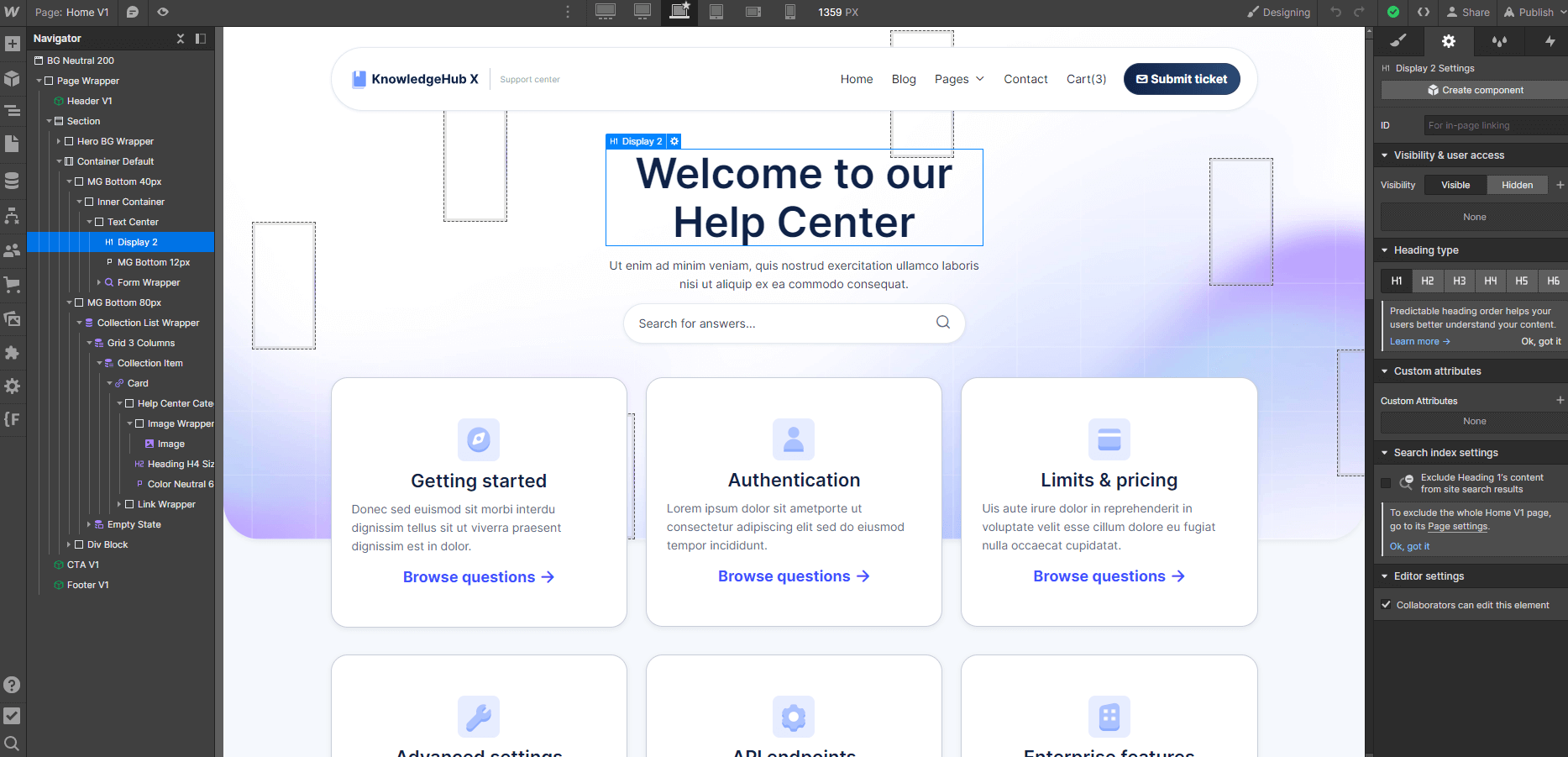 Static Content - KnowledgeHub X Webflow Template