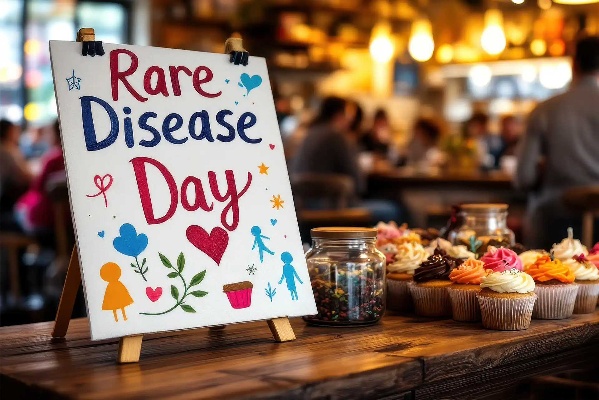 A sign that says Rare Disease Day