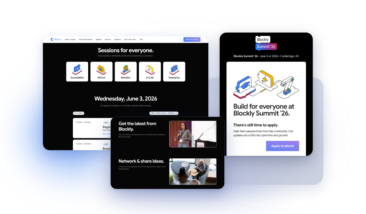 Event marketing web pages built for a community event
