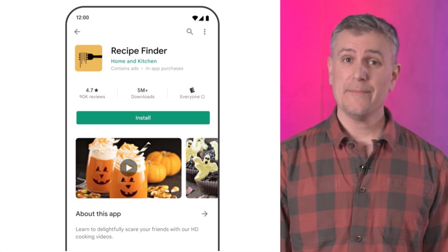 Still from the First impressions on Google Play explainer video