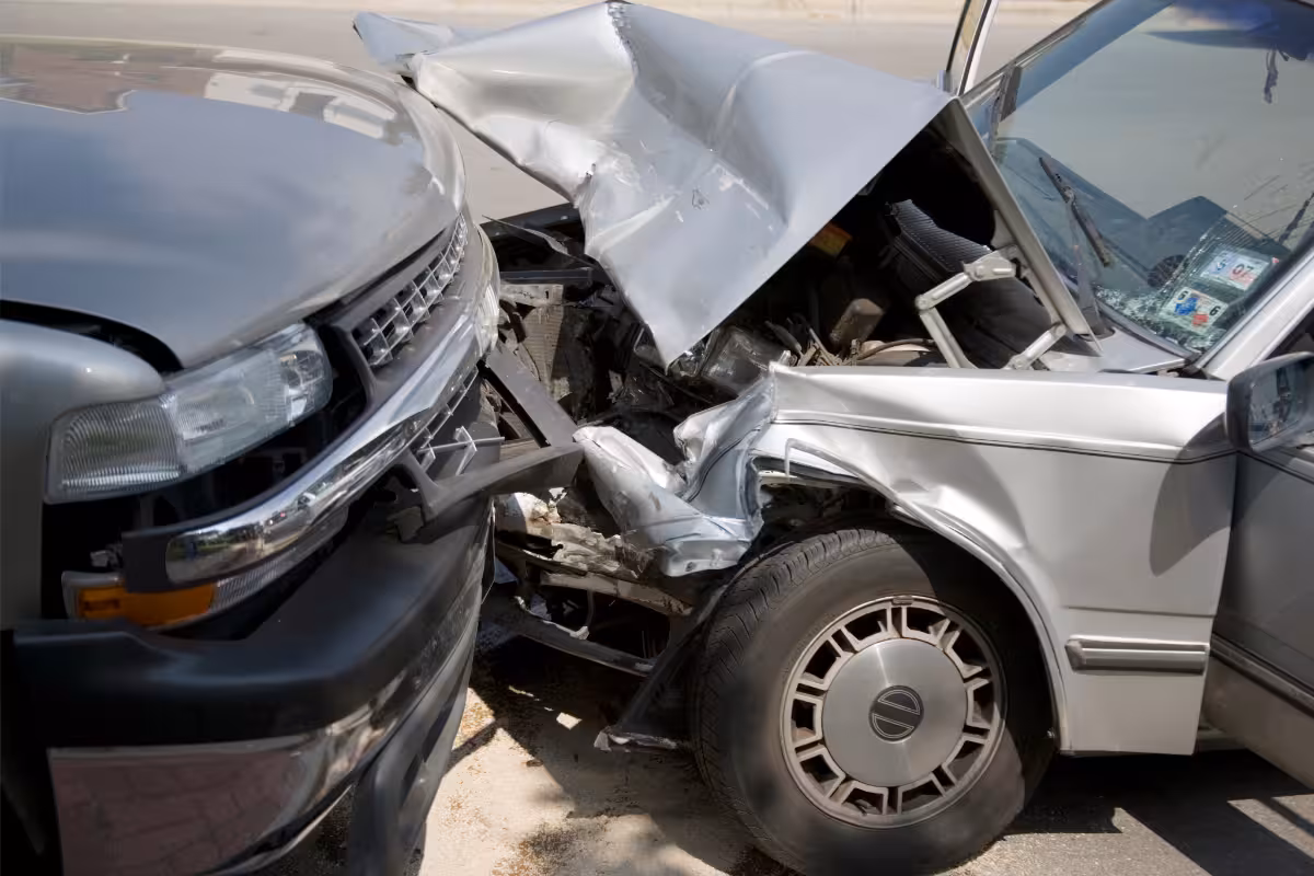 A head on car accident