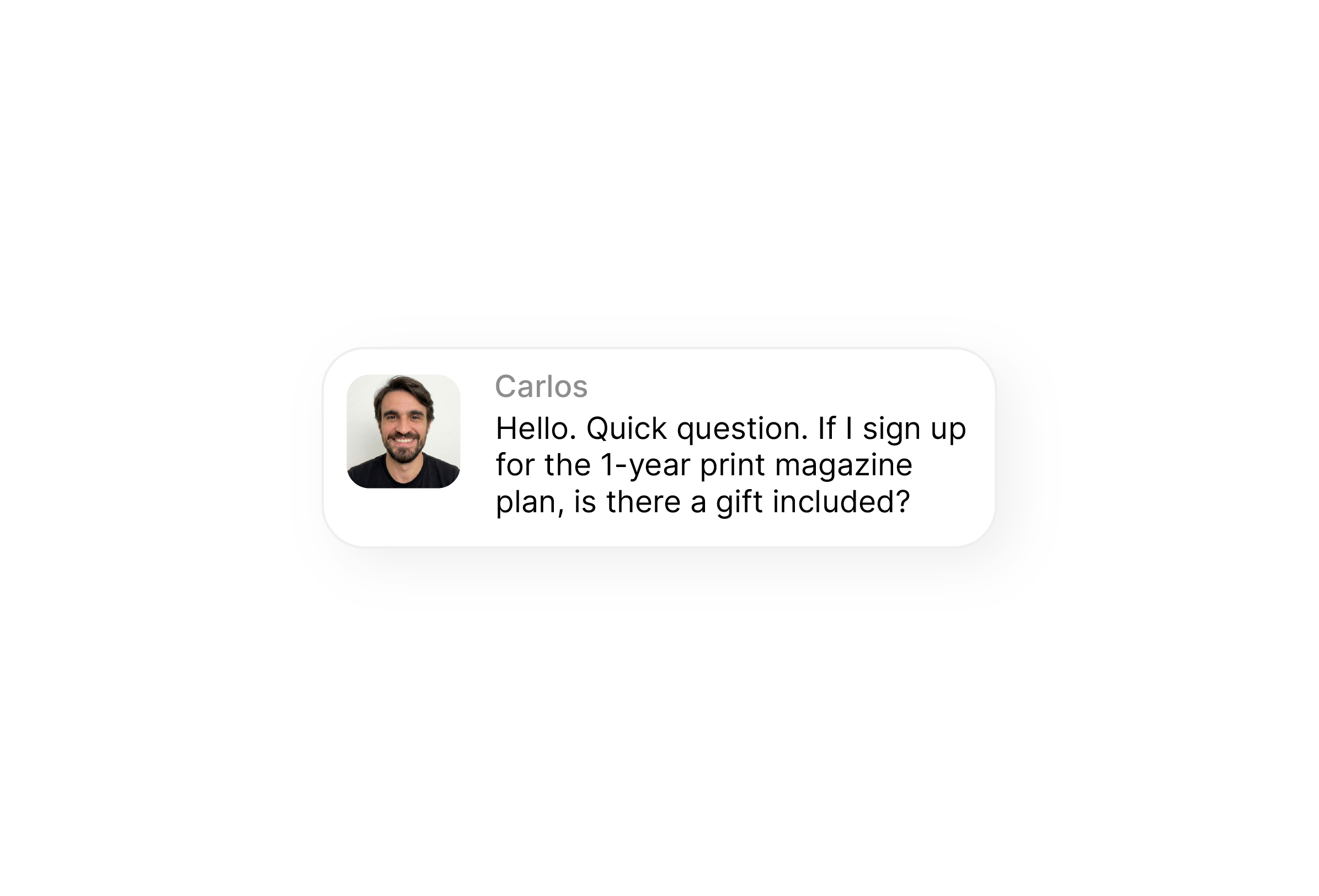 Magazine customer inquire bubble