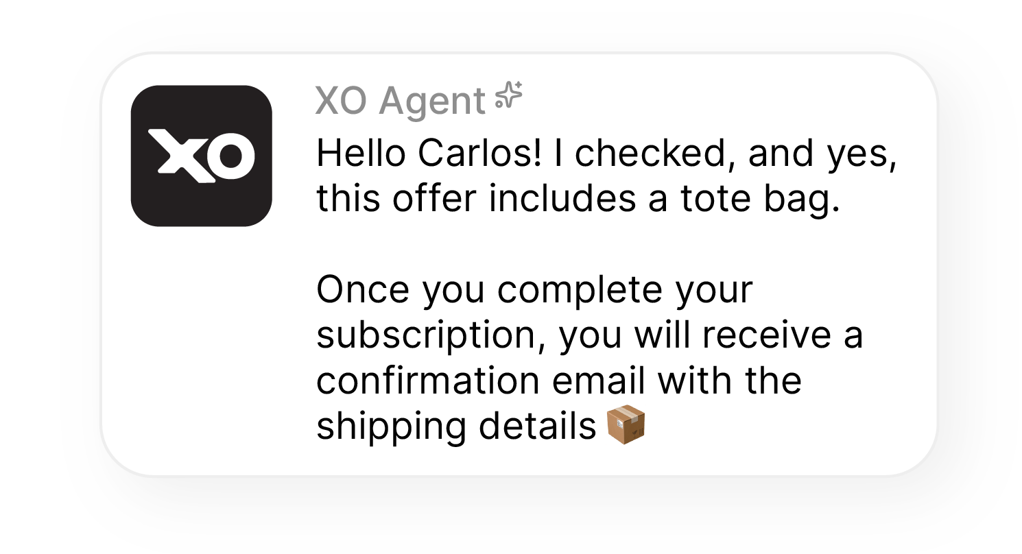 Magazine customer inquire response bubble