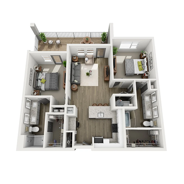 2 Bed 1 Bath Classic