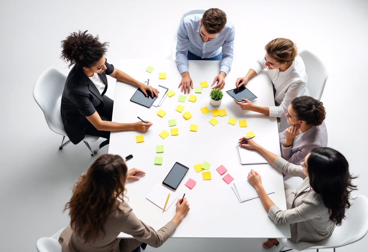 image of brainstorming session for a productivity tools business