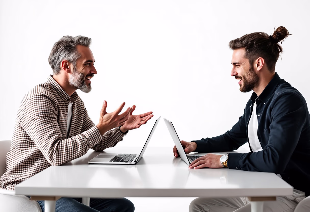 image of founders with a shared moment (for a edtech)