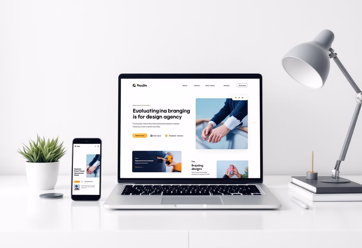 [digital project] image of a complete branding project (for a web design agency)