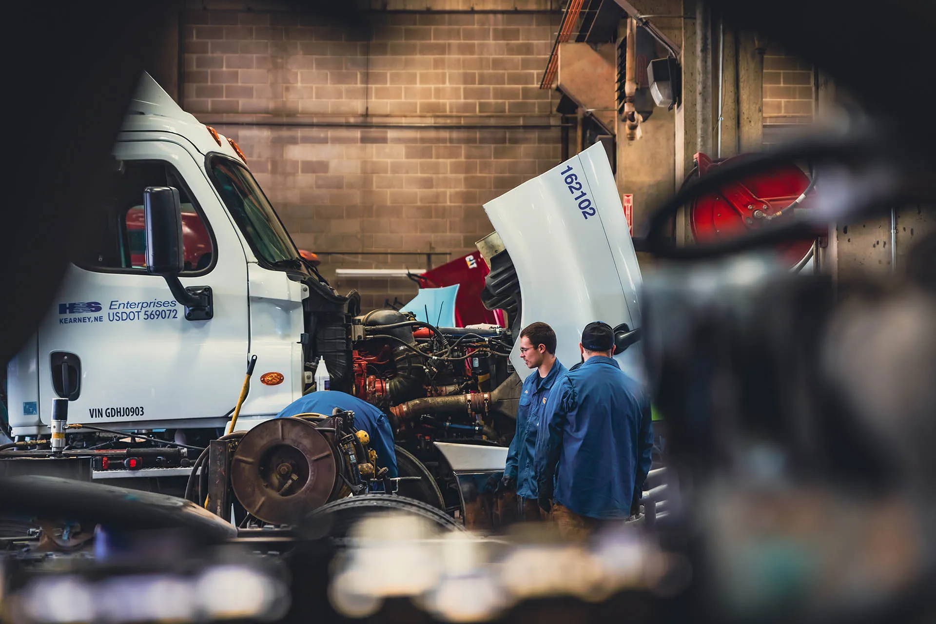 Truck in for repairs at Patriot Diesel