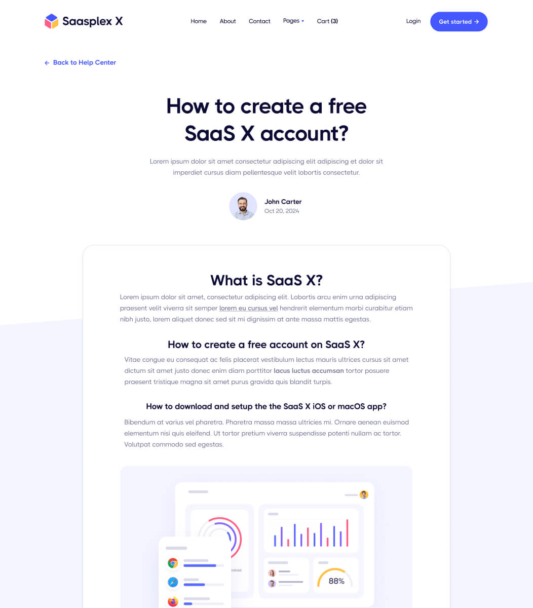 Help Center Single - Saasplex X Webflow Template