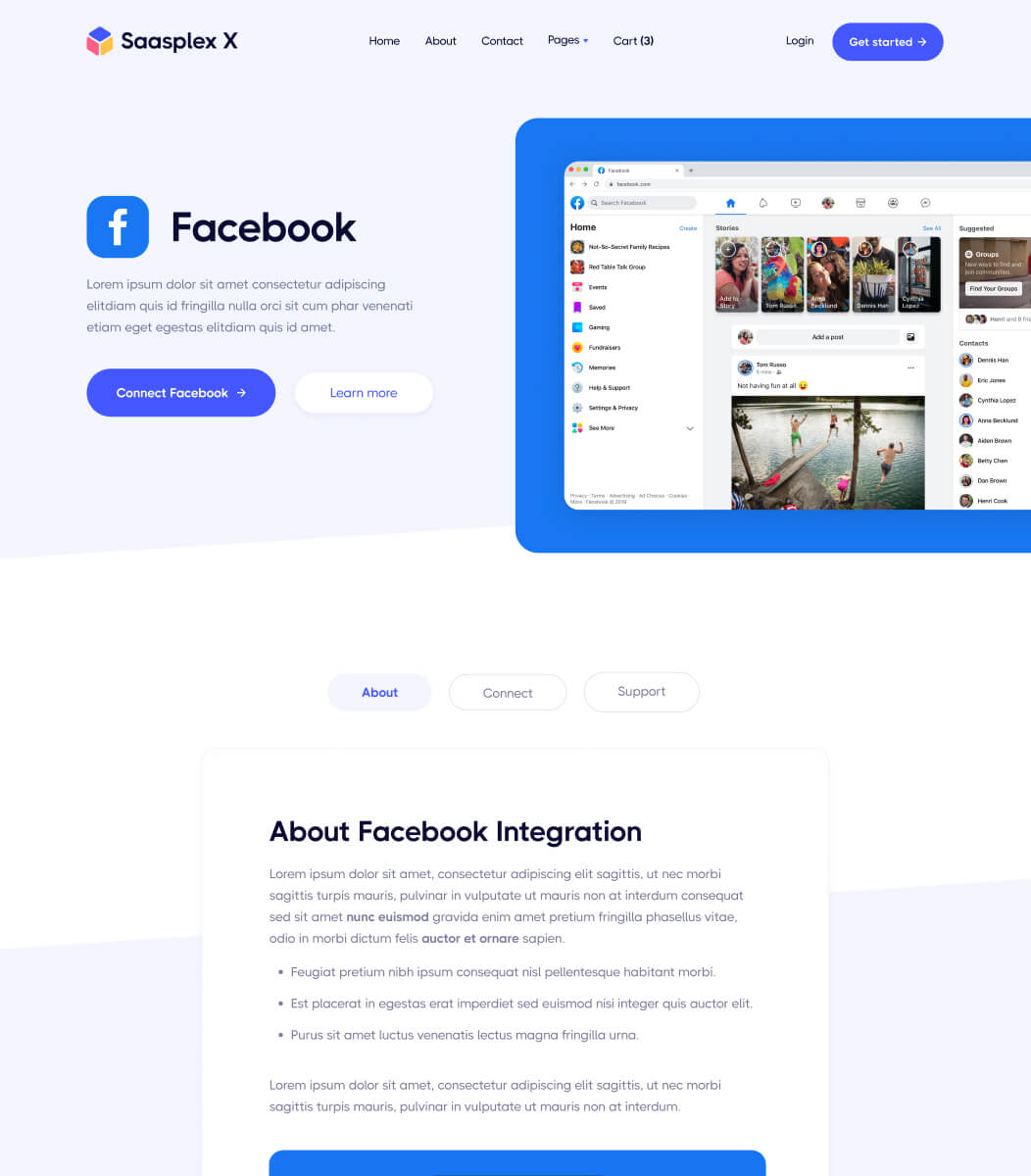 Integrations - Saasplex X Webflow Template