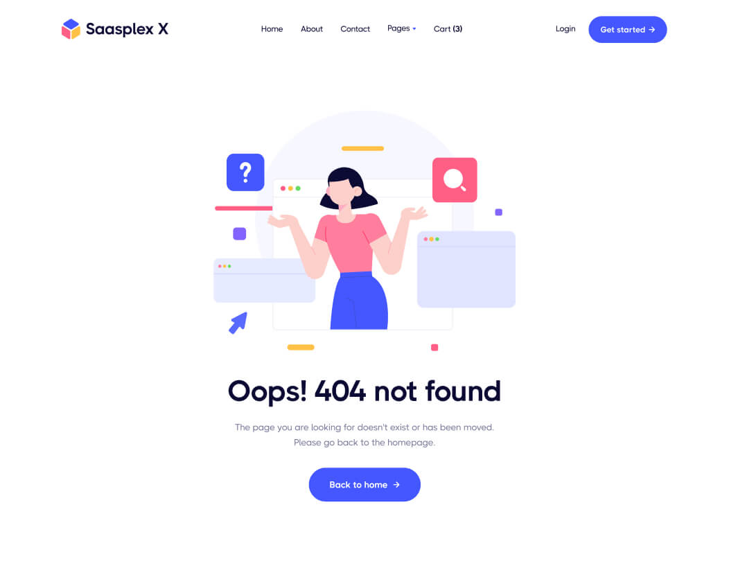404 Not Found - Saasplex X Webflow Template