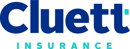 Cluett Insurance logo with 'Cluett' in large dark blue letters and 'Insurance' in smaller light blue letters underneath.